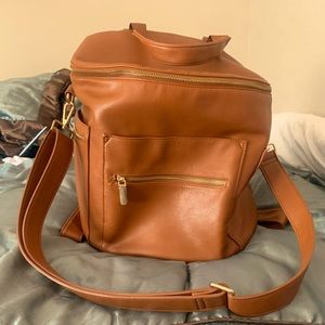 Faux leather backpack/diaper bag